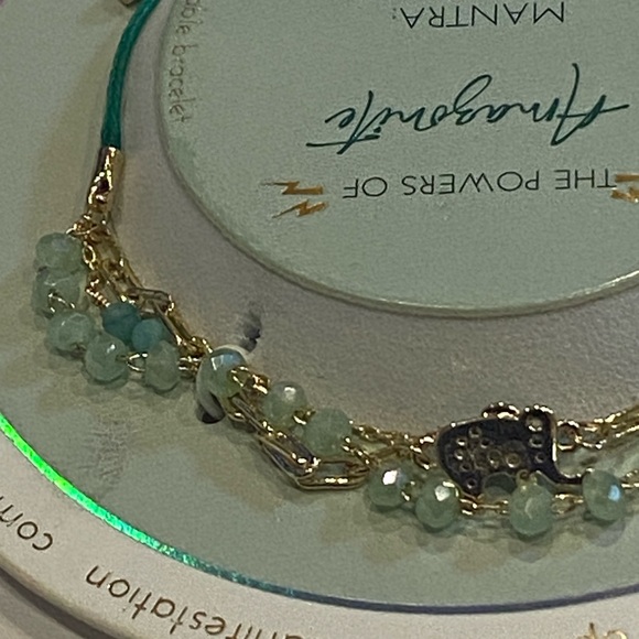 The Powers of Amazonite Positive Energy RDIF Bracelet Wristband OSFM NWT - Picture 3 of 4